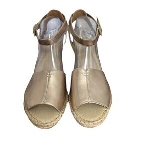 Clarks Artesian Petrina Gold Espadrilles with Strappy Design Size 11
